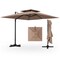 Aluminum 9.5 Feet Cantilever Patio Umbrella with 360° Rotation and Double Top